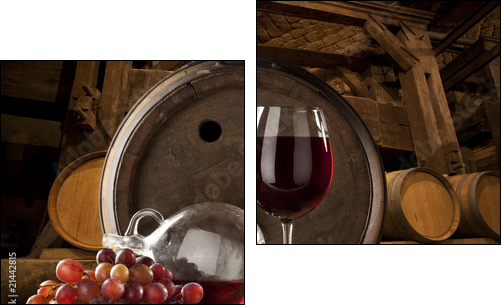 the still life with glass of red wine - Two-piece canvas, Diptych