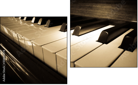 Close up shot of piano keyboard - Two-piece canvas, Diptych