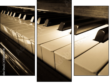 Close up shot of piano keyboard - Three-piece canvas, Triptych