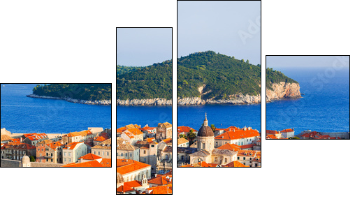 Town Dubrovnik and island in Croatia - Four-piece canvas, Fortyk