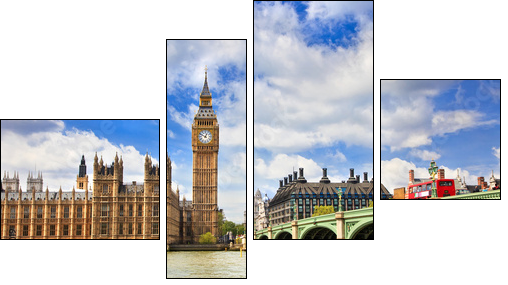Big Ben and Houses of Parliament - Four-piece canvas, Fortyk