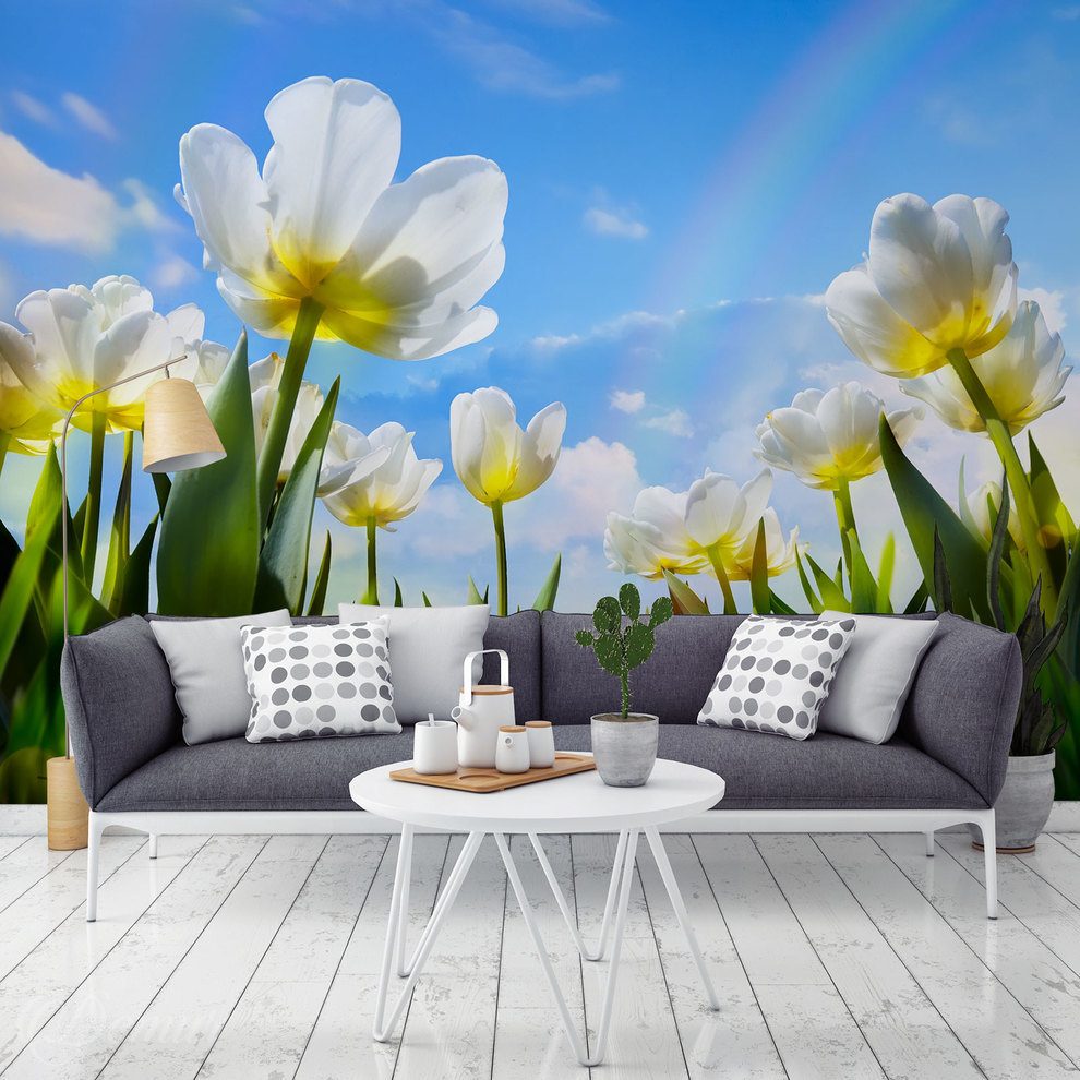 Royaume-des-tulipes-multicolores-fleurs-murales-papiers-peints-demur