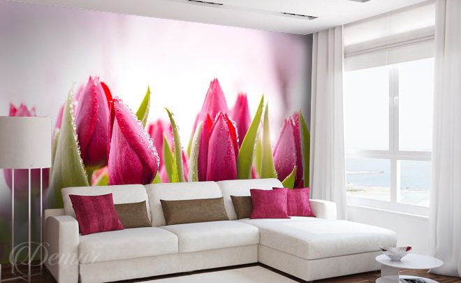 Impression-rose-fleurs-murales-papiers-peints-demur
