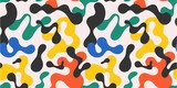 Abstraction colorée et formes fluides