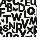 Danse élégante de lettres et papillons