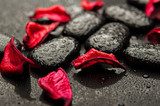 Équilibre zen en contraste rouge et noir
