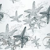 Étoiles de mer vintage en dessin au trait