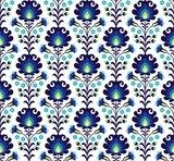 Fleurs bleues en symétrie accrocheuse