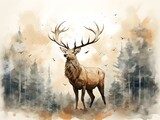 L'appel du cerf à l'aube dorée