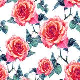 Motif floral anglais aux roses éclatantes