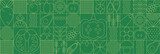 Motifs fruités et géométriques verts
