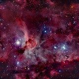 Nébuleuse rouge en fusion cosmique