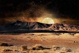 Nuit mystique sous la pleine lune dorée