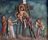 Scène poignante de la descente de croix