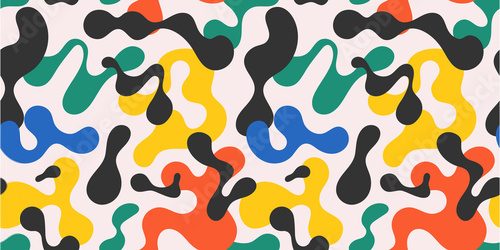 Abstraction colorée et formes fluides