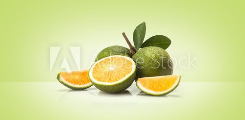 Agrumes frais en nuances vertes