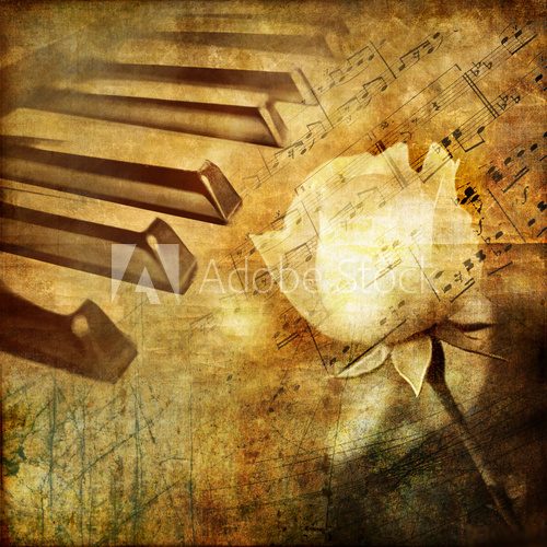 Écho sépia du piano et rose