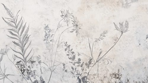 Esquisse botanique en nuances grises