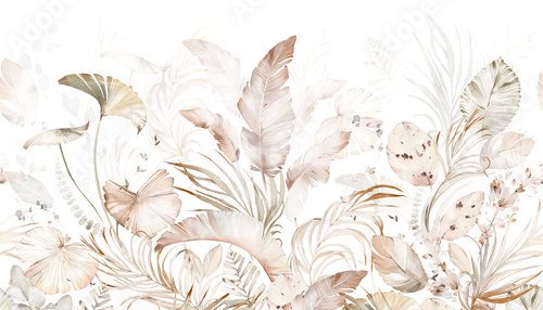 Feuilles tropicales aux tons doux