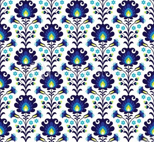 Fleurs bleues en symétrie accrocheuse