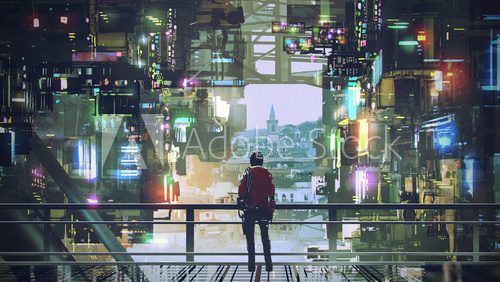 Horizon cyberpunk urbain