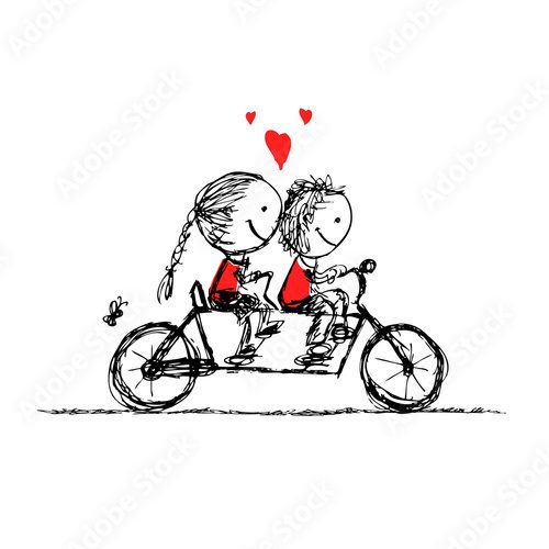 Joie partagée à vélo tandem
