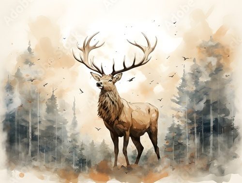 L'appel du cerf à l'aube dorée