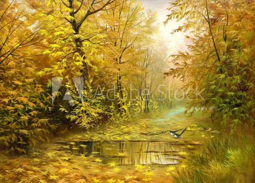 Matinée d'automne au bord de l'étang