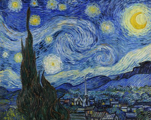 Nuit étoilée sur village paisible