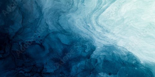 Ondulations aquarellées bleu profond