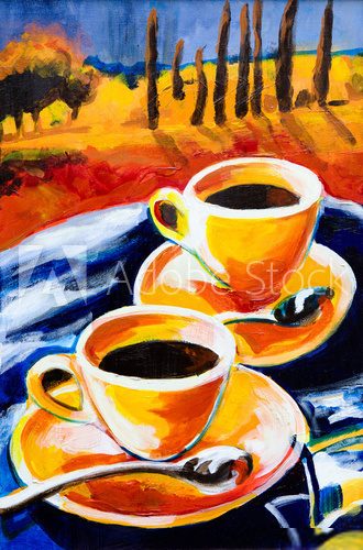 Pause café au cœur d'un paysage d'automne