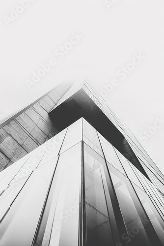 Perspective architecturale en noir et blanc