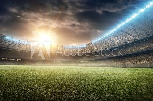 Splendeur d'un stadium au crépuscule
