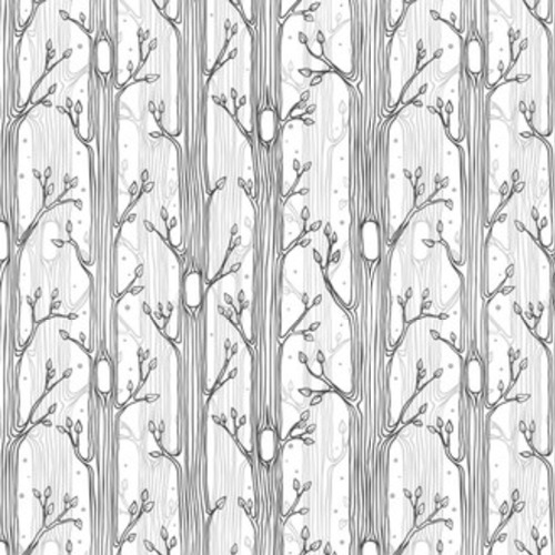 Arbres stylisés en noir et blanc
