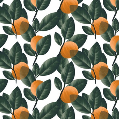 Design botanique graphique aux teintes oranges