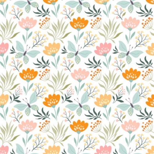 Jardin enchanté aux papillons pastel