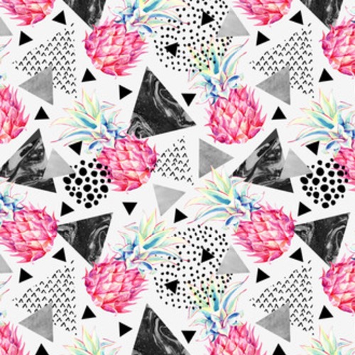 Jardin graphique aux ananas aquarellés