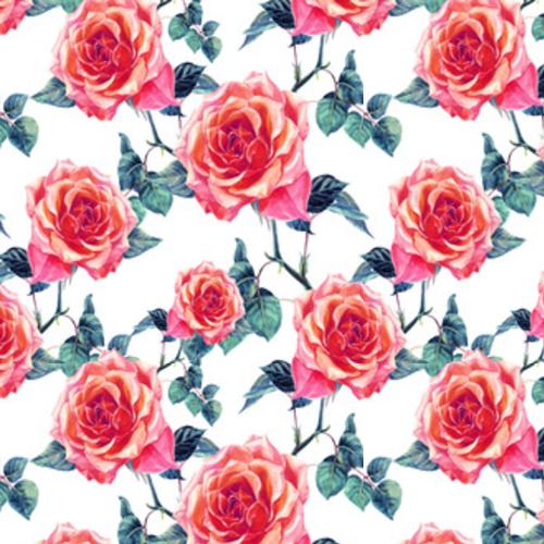 Motif floral anglais aux roses éclatantes