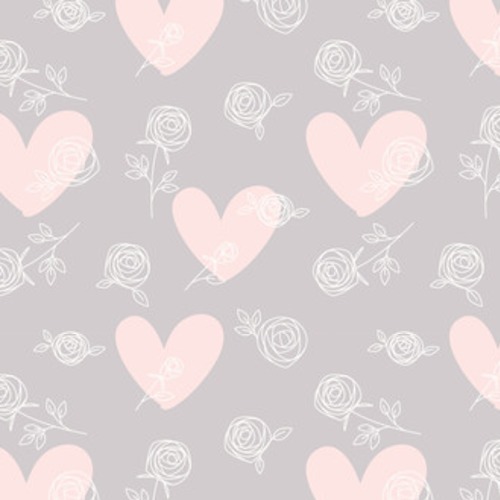 Romance graphique en gris et rose