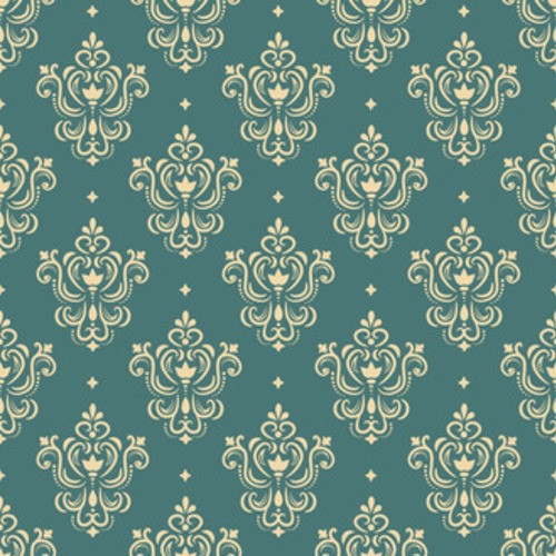 Symphonie baroque en bleu-vert et crème