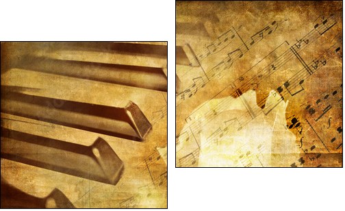 musical retro - Two-piece canvas, Diptych
