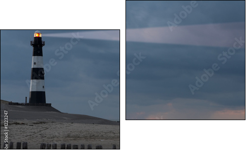 lighthouse in the dusk - Two-piece canvas, Diptych
