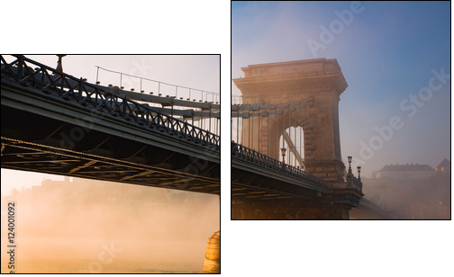 Budapest chain bridge - Two-piece canvas, Diptych