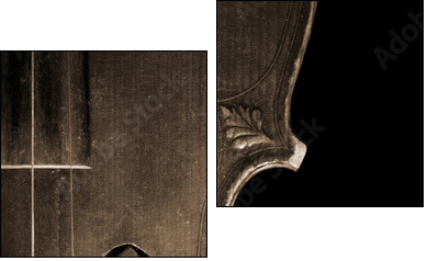 Part of vintage violin - Two-piece canvas, Diptych