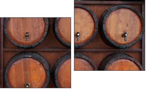 wine barrels stand - Two-piece canvas, Diptych