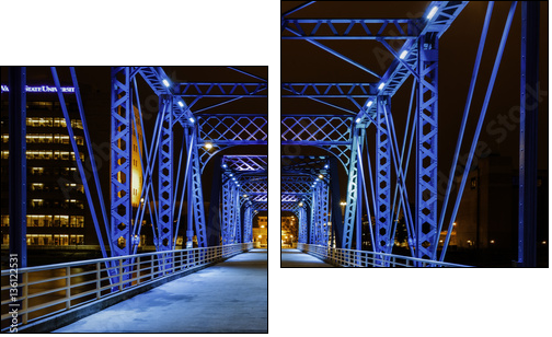 The Magical Blue Bridge - Two-piece canvas, Diptych