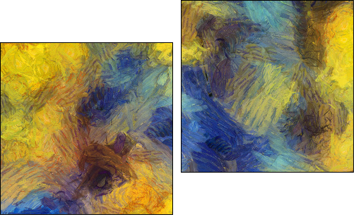 Varicoloured texture from oil paints - Two-piece canvas, Diptych