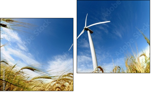 Wind turbine - renewable energy source - Two-piece canvas, Diptych