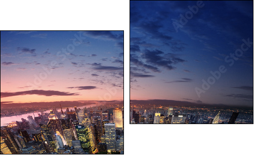 Manhattan at sunset - Two-piece canvas, Diptych