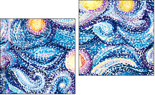 Van Gogh background - Two-piece canvas, Diptych